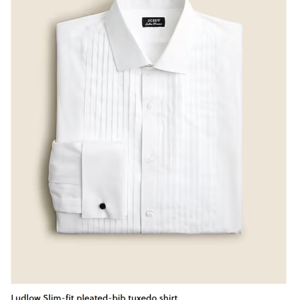 J Crew Mens Tuxedo Shirt
